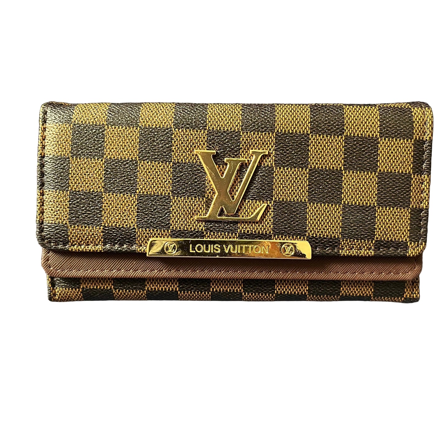 Cartera de cuadros marrón